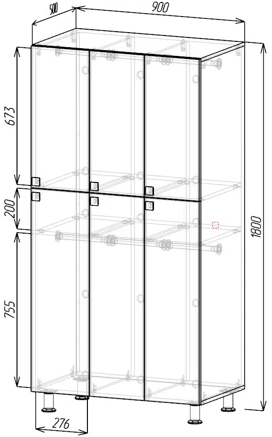 Dulap 900x500x1800H mm