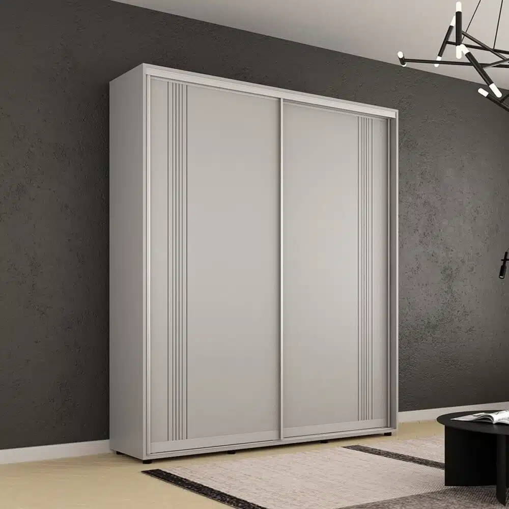 Dulap Compact (1.8-2.3 m.) uși glisante PAL cu ornament linii