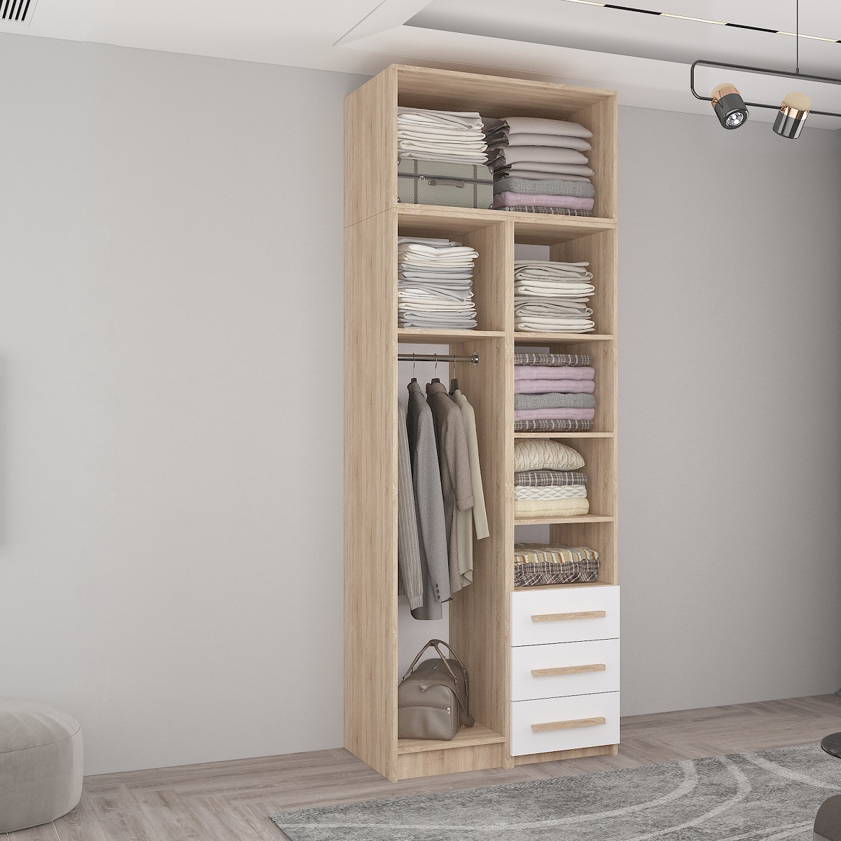 Dulap Smart-Home A+B+S 90x56x240/250/260H cm