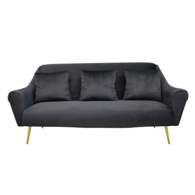 Canapea GLORIOSA(3 locuri) MS01-84+Gold leg Black