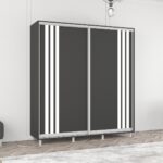 Dulap Aron (2.0m - 2.3m) uși glisante din PAL cu lamele