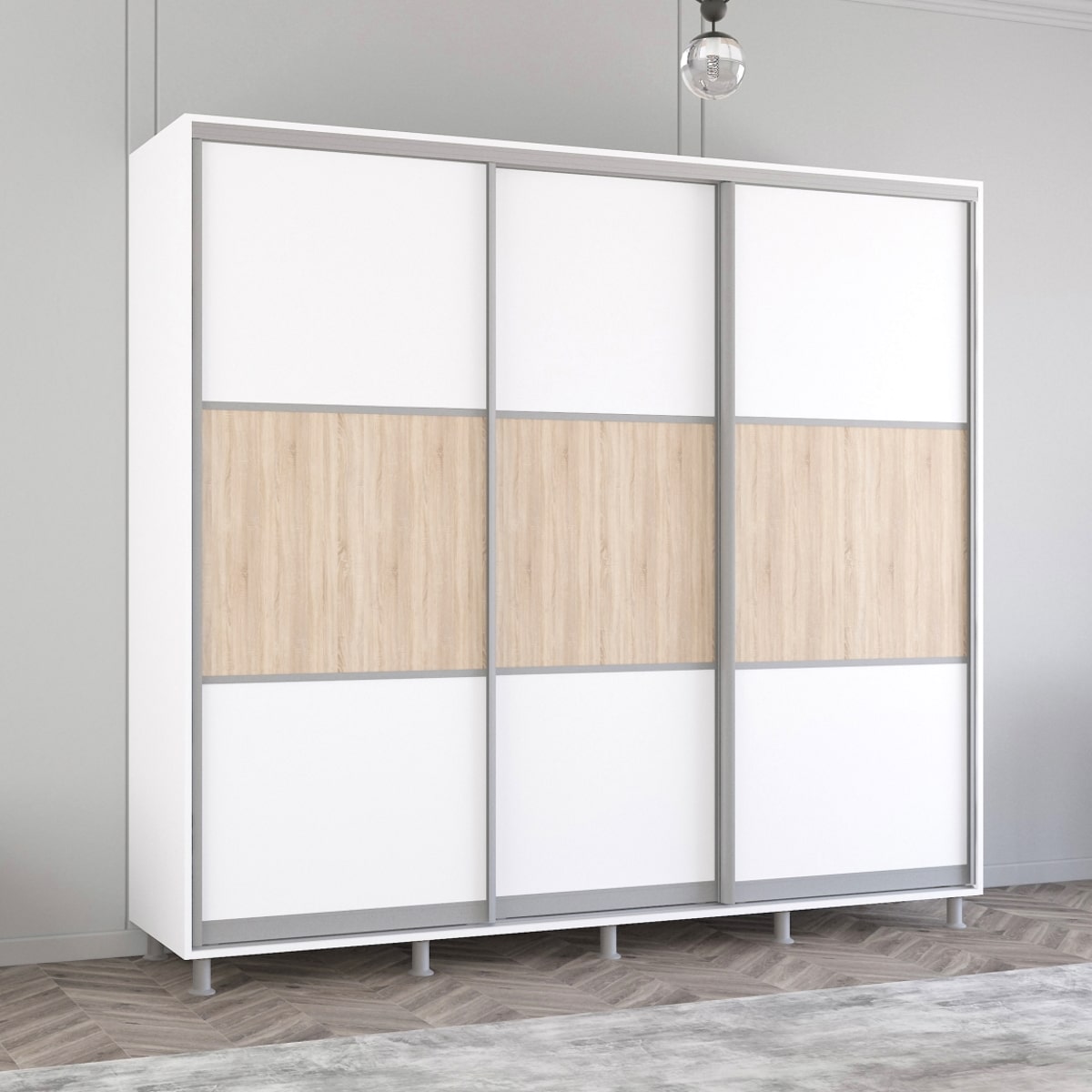 Dulap Aron (2.4m - 2.7m) uși glisante din PAL (K) orizontal