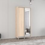 Dulap Aron-P 1.0m - 1.8m uși glisante din oglindă și PAL