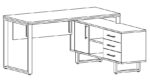 Birou Oxford PAL 150/140x75x75H cm