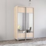 Dulap Aron-S (1.0m - 1.8m) uși glisante din PAL cu oglindă (K1) orizontal