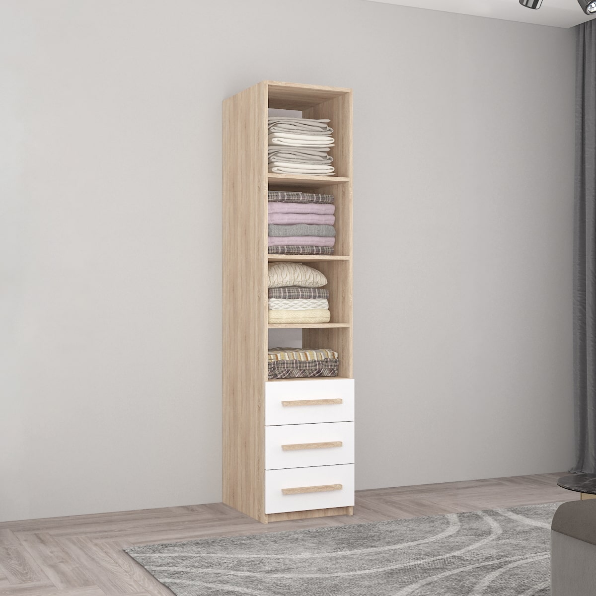 Dulap Smart-Home 0.40x0.56x2.0H m. cu polițe și sertare