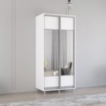 Dulap Aron-P (1.0m - 1.8m) uși glisante din PAL cu oglindă (K1) orizontal