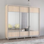 Dulap Aron (2.4m - 2.7m) uși glisante din PAL cu oglindă (K1) orizontal
