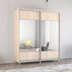 Dulap Aron-S (1.9m - 2.0m) uși glisante din PAL cu oglindă (K2) vertical