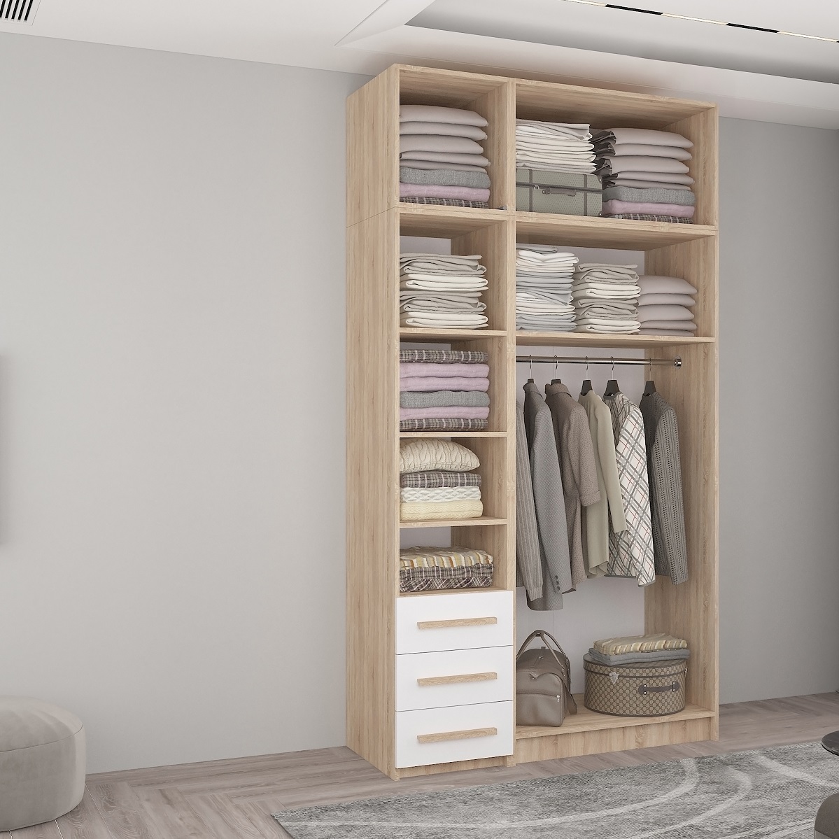 Dulap Smart-Home A+A+B+S 135x56x240/250/260H cm