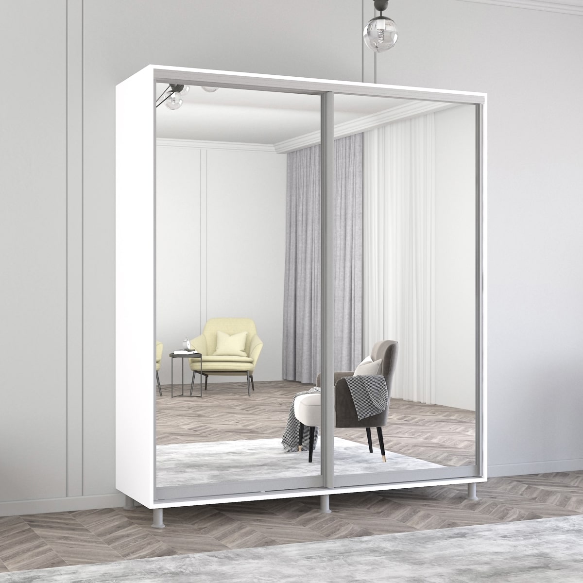 Dulap Aron-S (1.9m - 2.0m) uși glisante din oglinzi