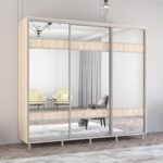 Dulap Aron (2.4m - 2.7m) uși glisante din PAL cu oglindă (K3) zebra