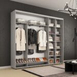 Dulap Compact (2.4-2.7m.) uși glisante Oglindă + PAL cu ornament linii