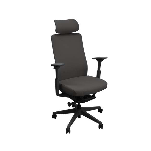 Fotoliu Birou Nelson Dark Grey + Black Frame