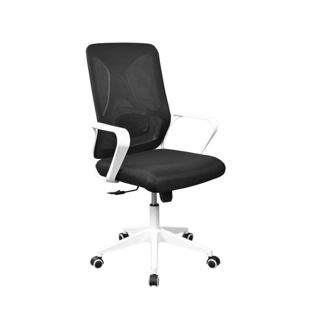 Fotoliu Birou F-20141 A Black Seat+White Frame