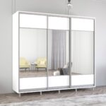 Dulap Aron (2.4m - 2.7m) uși glisante din PAL cu oglindă (K1) orizontal