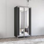 Dulap Aron-S (1.0m - 1.8m) uși glisante din PAL cu oglindă (K2) vertical