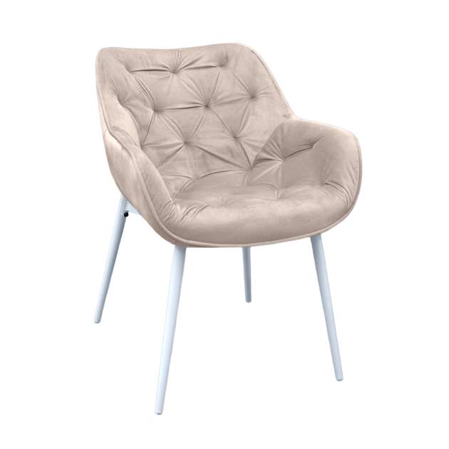 Scaun Lotus Catifea Capucino HLR-7+White legs