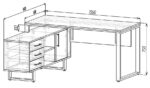 Birou Oxford PAL 150/140x75x75H cm