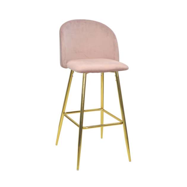 Scaun de Bar Maya Pink HLR25+Gold Legs