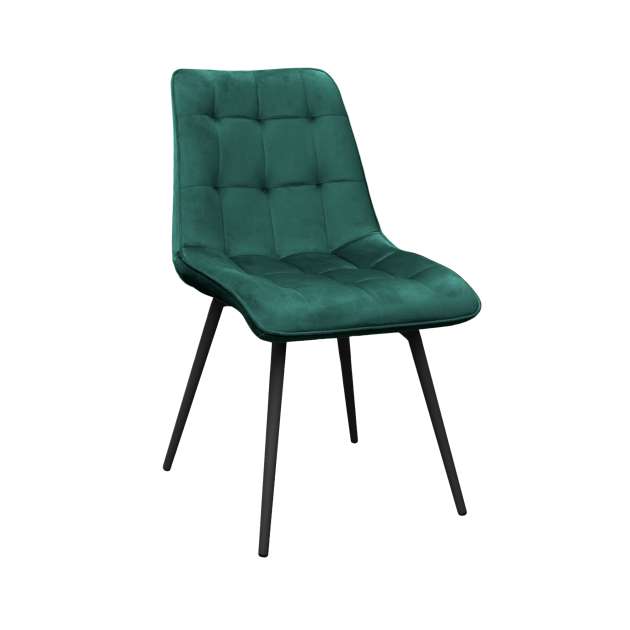 Scaun Capella Catifea Dark Green HLR57+Black-Legs