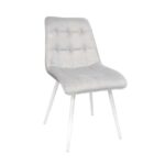 Scaun Capella Catifea Grey HLR14+White Legs