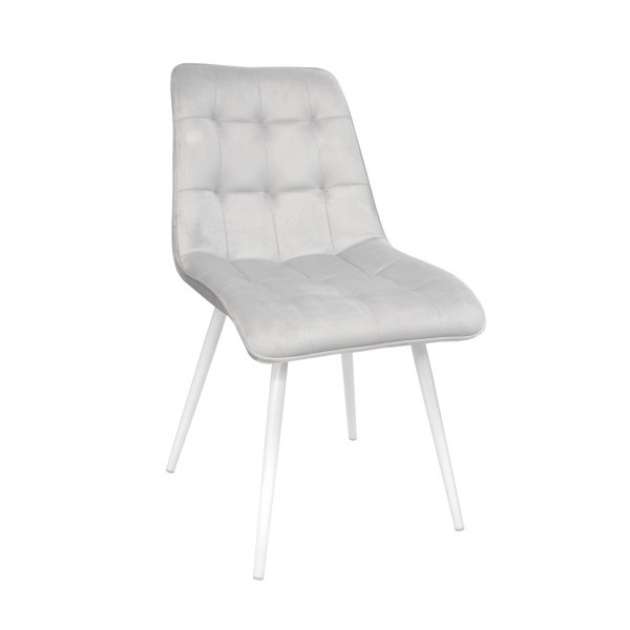 Scaun Capella Catifea Grey HLR14+White Legs