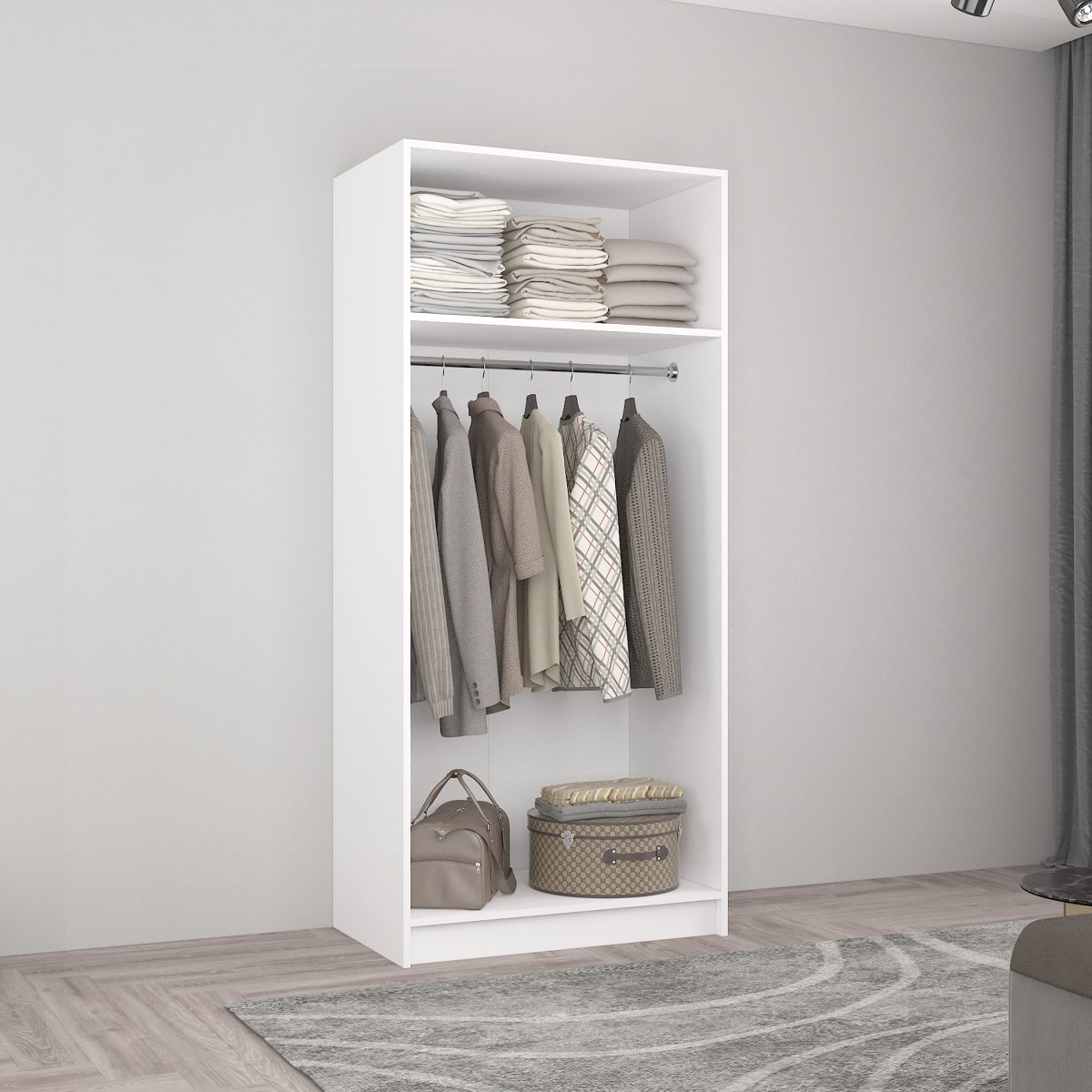 Dulap Smart-Home 0.90x0.56x2.0H m. cu bară p/u umerașe
