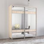 Dulap Aron-P (1.9m - 2.0m) uși glisante din PAL cu oglindă (K3) zebra