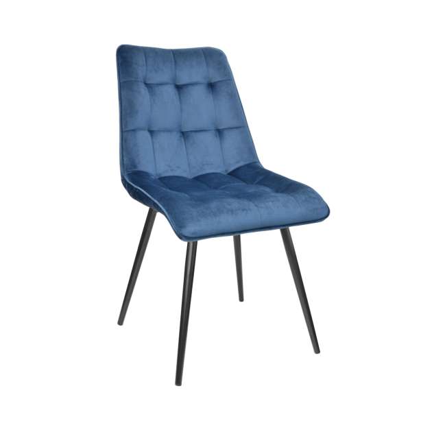 Scaun Capella Catifea Blue HLR 63+Black Legs