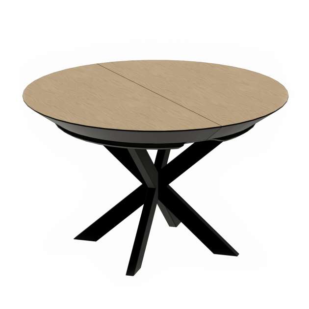 Masa Nova Furnir Natural Wood+Black Legs