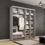 Dulap Compact (1.8-2.3 m.) uși glisante Oglindă + PAL cu ornament grecesc