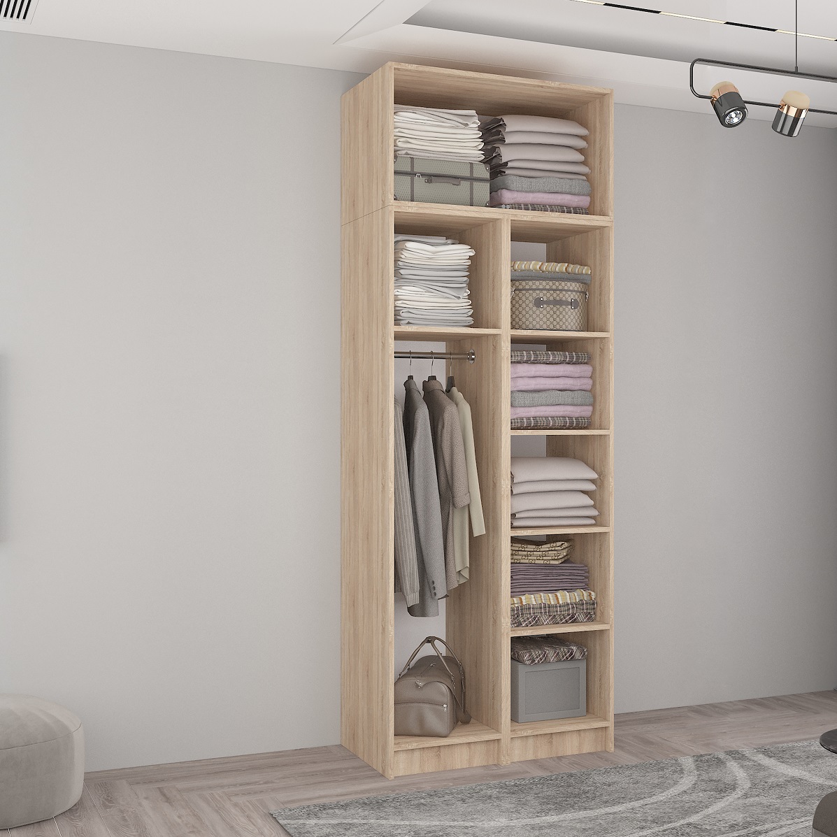 Dulap Smart-Home A+B+P 90x56x240/250/260H cm