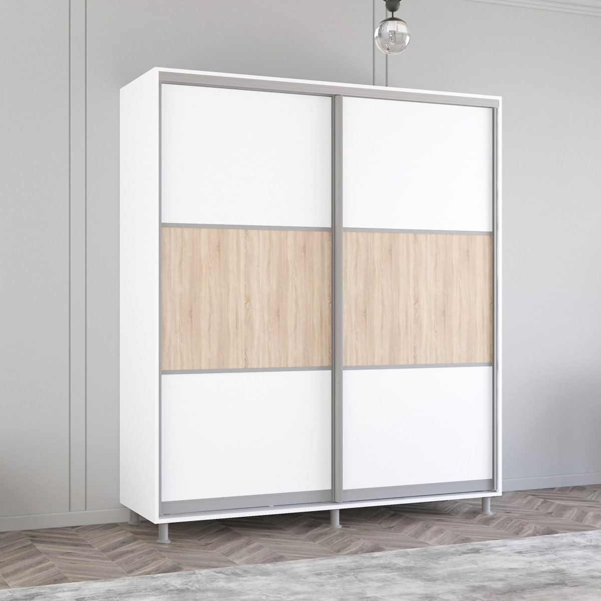 Dulap Aron (2.0m - 2.3m) uși glisante din PAL (K) orizontal