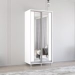 Dulap Aron-S (1.0m - 1.8m) uși glisante din PAL cu oglindă (K2) vertical