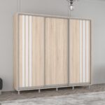 Dulap Aron (2.4m - 2.7m) uși glisante din PAL cu lamele