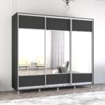 Dulap Aron (2.4m - 2.7m) uși glisante din PAL cu oglindă (K1) orizontal