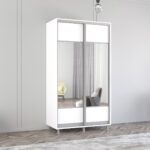 Dulap Aron-S (1.0m - 1.8m) uși glisante din PAL cu oglindă (K1) orizontal