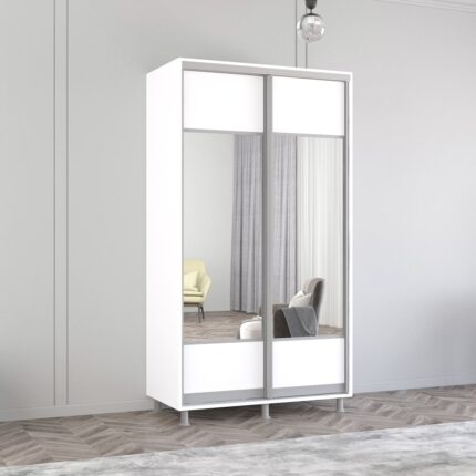 Dulap Aron-S (1.0m - 1.8m) uși glisante din PAL cu oglindă (K1) orizontal