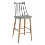 Scaun bar JACK Dark Grey+Transprint Legs