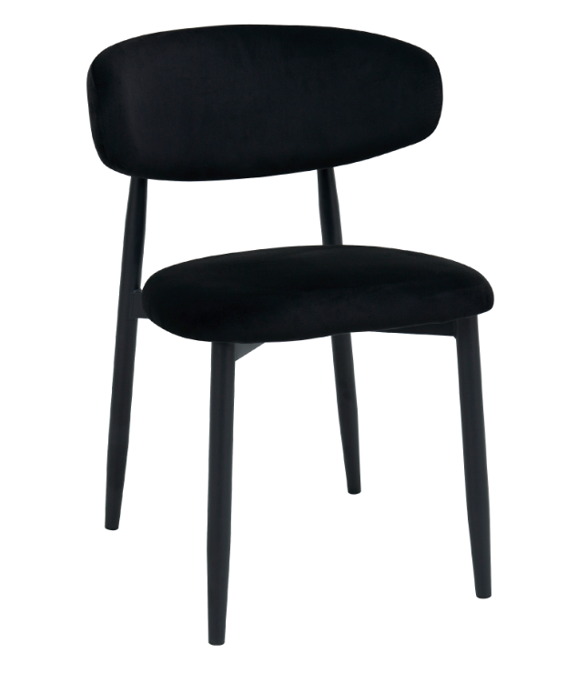 Scaun Meridian Catifea Black (HLR66) + Black Legs