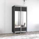 Dulap Aron-P (1.0m - 1.8m) uși glisante din PAL cu oglindă (K1) orizontal
