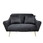 Canapea GLORIOSA(2 locuri) BLACK MS01-84+Gold Leg