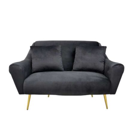 Canapea GLORIOSA(2 locuri) BLACK MS01-84+Gold Leg